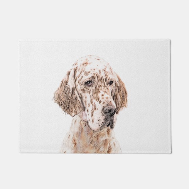 Engelse Setter Oranje Belton Painting Dog Art Deurmat (Voorkant)