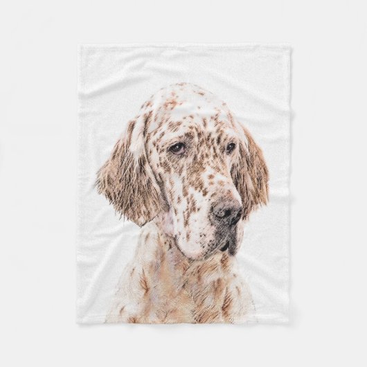 Engelse Setter Oranje Belton Painting Dog Art Fleece Deken (Voorkant)