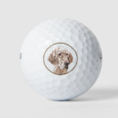 Engelse Setter Oranje Belton Painting Dog Art Golfballen (Voorkant)