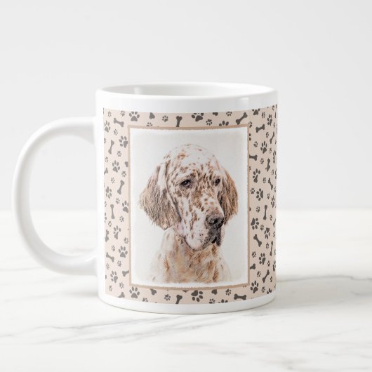 Engelse Setter Oranje Belton Painting Dog Art Grote Koffiekop (Links)