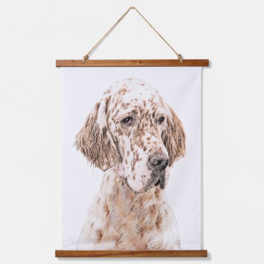 Engelse Setter Oranje Belton Painting Dog Art Hangend Wandkleed (Voorkant)