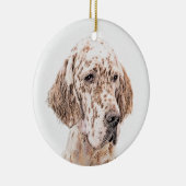 Engelse Setter Oranje Belton Painting Dog Art Keramisch Ornament (Rechts)