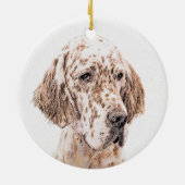 Engelse Setter Oranje Belton Painting Dog Art Keramisch Ornament (Achterkant)