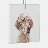 Engelse Setter Oranje Belton Painting Dog Art Keramisch Ornament (Rechts)