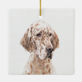 Engelse Setter Oranje Belton Painting Dog Art Keramisch Ornament (Achterkant)