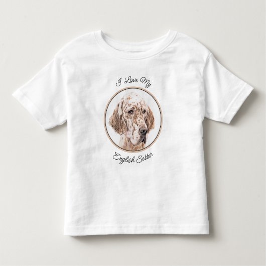 Engelse Setter Oranje Belton Painting Dog Art Kinder Shirts (Voorkant)