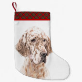 Engelse Setter Oranje Belton Painting Dog Art Kleine Kerstsok (Voorkant)