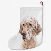 Engelse Setter Oranje Belton Painting Dog Art Kleine Kerstsok (Achterkant)