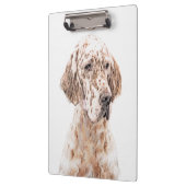Engelse Setter Oranje Belton Painting Dog Art Klembord (Links)