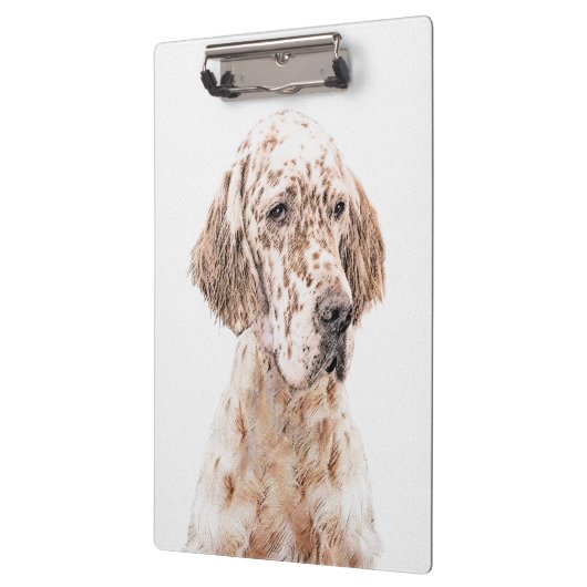 Engelse Setter Oranje Belton Painting Dog Art Klembord (Links)