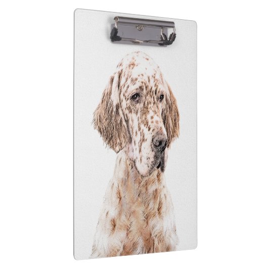 Engelse Setter Oranje Belton Painting Dog Art Klembord (Rechts)