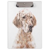 Engelse Setter Oranje Belton Painting Dog Art Klembord (Voorkant)