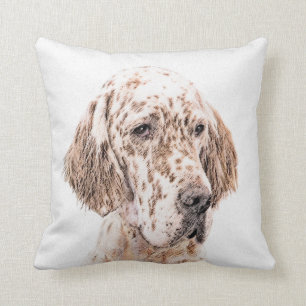 Engelse Setter Oranje Belton Painting Dog Art Kussen