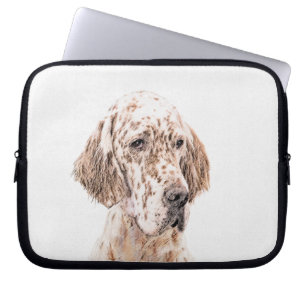 Engelse Setter Oranje Belton Painting Dog Art Laptop Sleeve