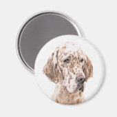 Engelse Setter Oranje Belton Painting Dog Art Magneet (Voorkant / Achterkant)