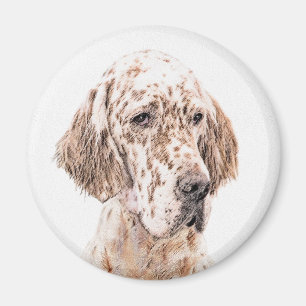 Engelse Setter Oranje Belton Painting Dog Art Magneet