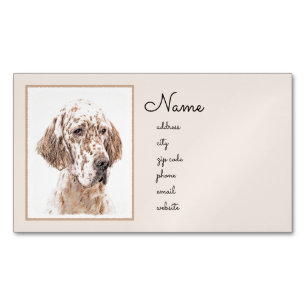 Engelse Setter Oranje Belton Painting Dog Art Magnetisch Visitekaartje