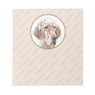 Engelse Setter Oranje Belton Painting Dog Art Notitieblok