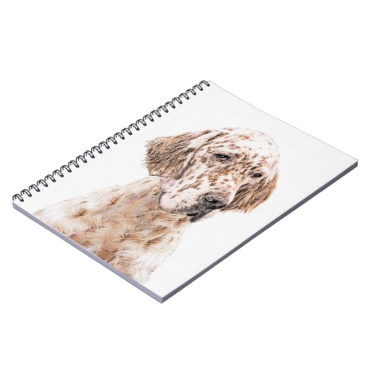 Engelse Setter Oranje Belton Painting Dog Art Notitieboek (Linkerzijde)