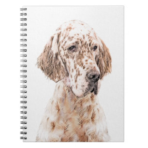 Engelse Setter Oranje Belton Painting Dog Art Notitieboek