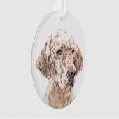 Engelse Setter Oranje Belton Painting Dog Art Ornament (voorkant)