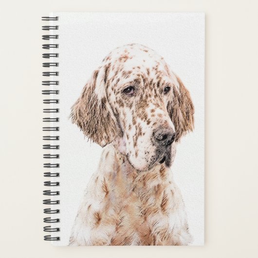 Engelse Setter Oranje Belton Painting Dog Art Planner (Voorkant)