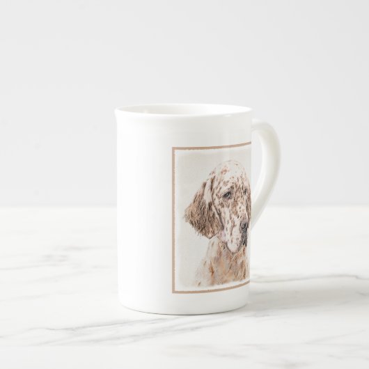 Engelse Setter Oranje Belton Painting Dog Art Porselein Kop (Voorkant rechts)