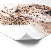 Engelse Setter Oranje Belton Painting Dog Art Poster (Hoek)