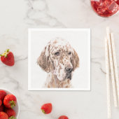 Engelse Setter Oranje Belton Painting Dog Art Servetten (Insitu)