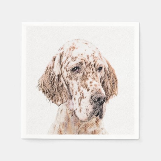 Engelse Setter Oranje Belton Painting Dog Art Servetten (Voorkant)
