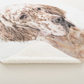 Engelse Setter Oranje Belton Painting Dog Art Sherpa Deken (3/4)