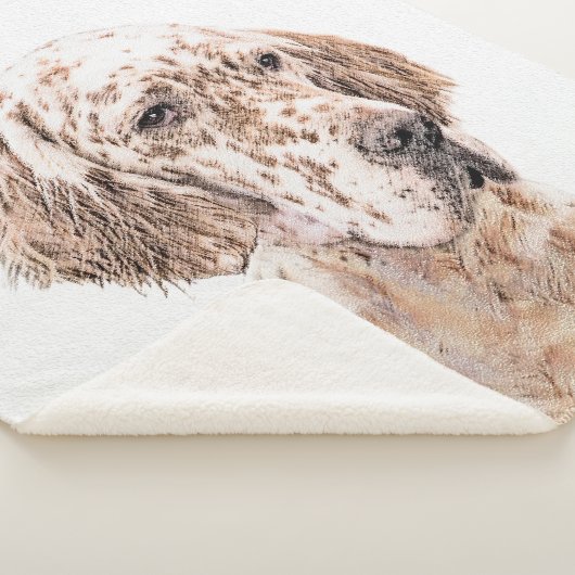 Engelse Setter Oranje Belton Painting Dog Art Sherpa Deken (3/4)
