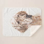 Engelse Setter Oranje Belton Painting Dog Art Sherpa Deken (Voorkant (horizontaal))