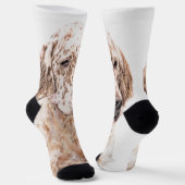 Engelse Setter Oranje Belton Painting Dog Art Sokken (Gebogen)