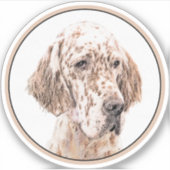 Engelse Setter Oranje Belton Painting Dog Art Sticker (Voorkant)