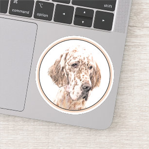 Engelse Setter Oranje Belton Painting Dog Art Sticker