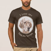 Engelse Setter Oranje Belton Painting Dog Art T-shirt (Voorkant)
