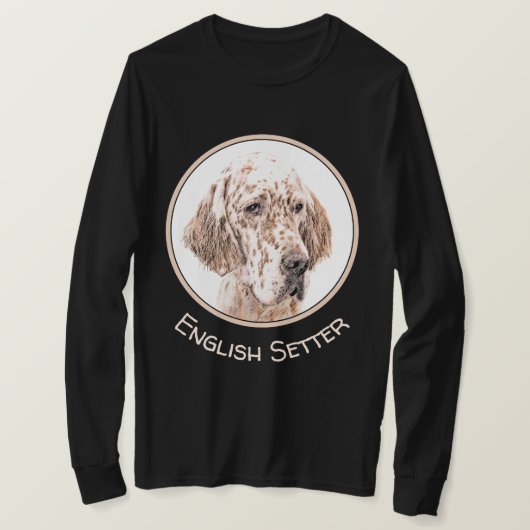Engelse Setter Oranje Belton Painting Dog Art T-shirt (Design voorkant)