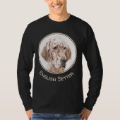 Engelse Setter Oranje Belton Painting Dog Art T-shirt (Voorkant)