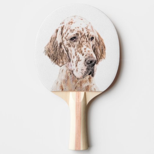 Engelse Setter Oranje Belton Painting Dog Art Tafeltennisbatje (Voorkant)