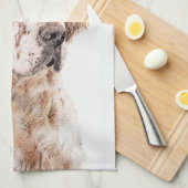 Engelse Setter Oranje Belton Painting Dog Art Theedoek (Quarter Fold)