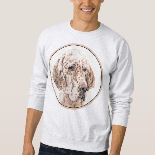 Engelse Setter Oranje Belton Painting Dog Art Trui (Voorkant)