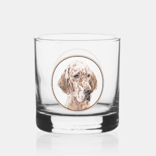 Engelse Setter Oranje Belton Painting Dog Art Whisky Glas