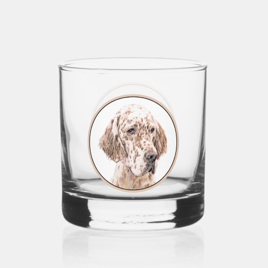 Engelse Setter Oranje Belton Painting Dog Art Whisky Glas (Voorkant)
