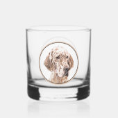 Engelse Setter Oranje Belton Painting Dog Art Whisky Glas (Achterkant)