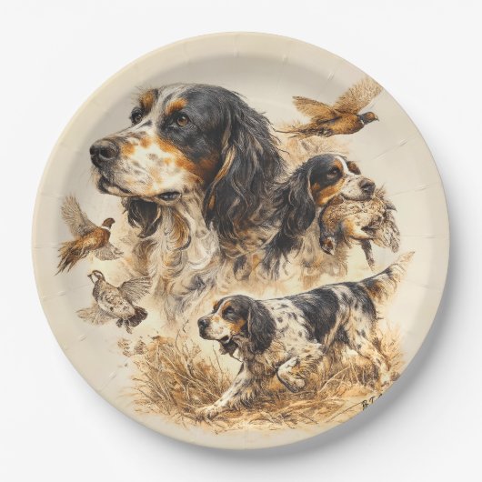 Engelse Setter Papieren Bordje (Voorkant)