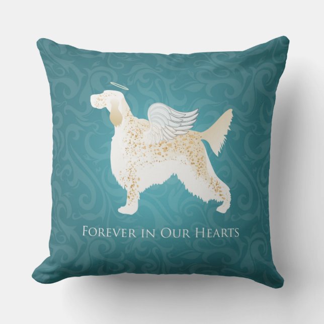 Engelse Setter Pet Memorial Angel Dog Kussen (Voorkant)