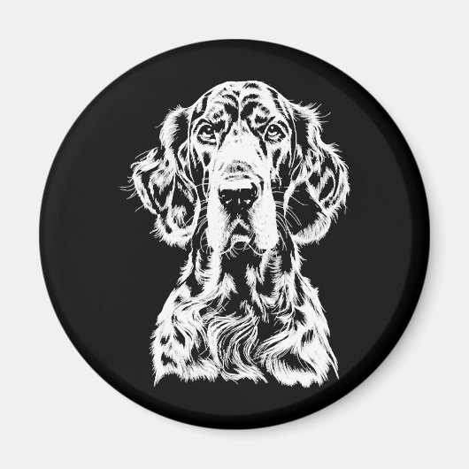 Engelse Setter Portret Minimalistische Kleding Magneet (Voorkant)