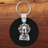 Engelse Setter Portret Minimalistische Kleding Sleutelhanger (Voorkant)