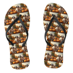 Engelse Setter Puppy Autumn Delight Pumpkin Teenslippers